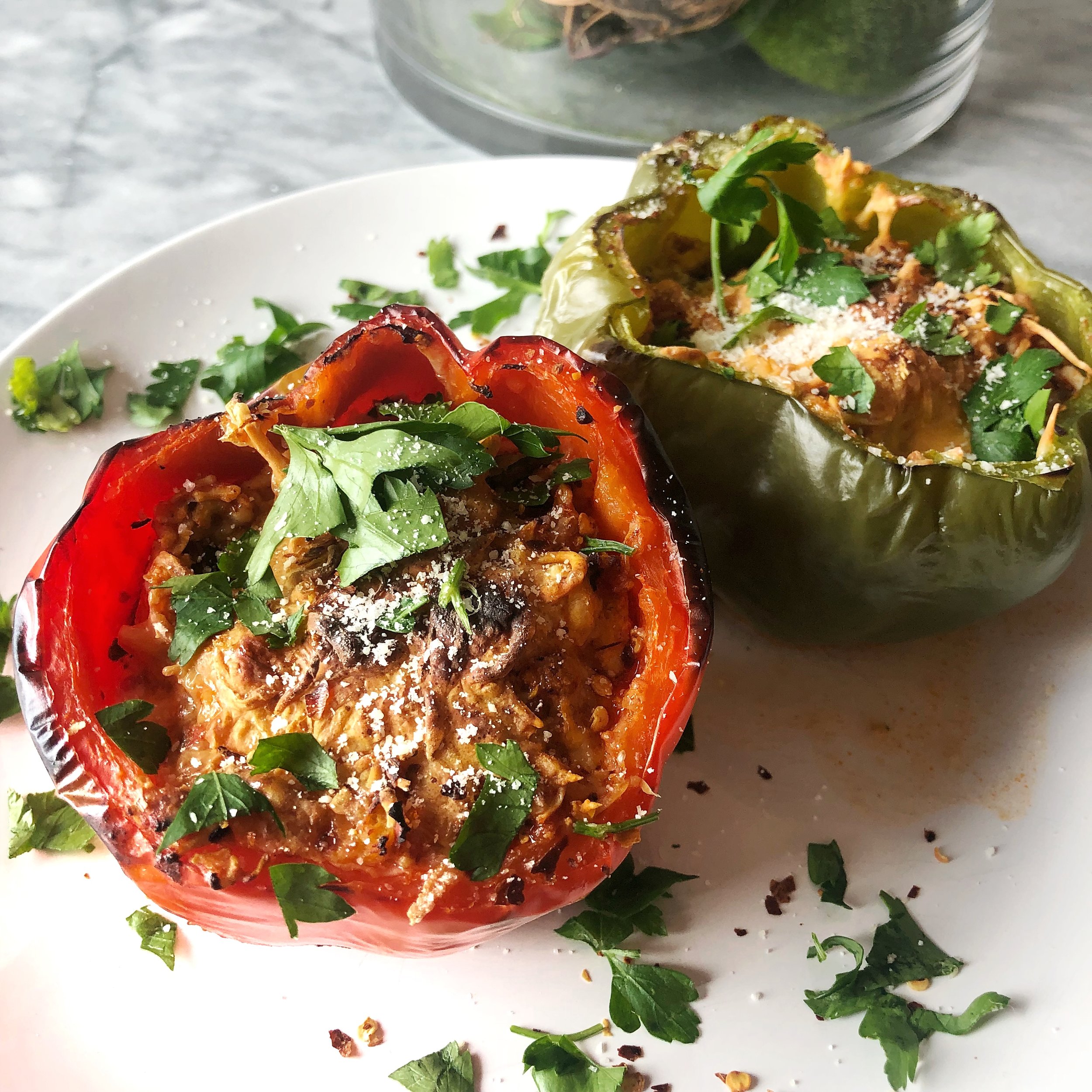 Stuffed Peppers with Miracle or Cauliflower Rice